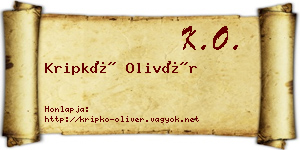 Kripkó Olivér névjegykártya